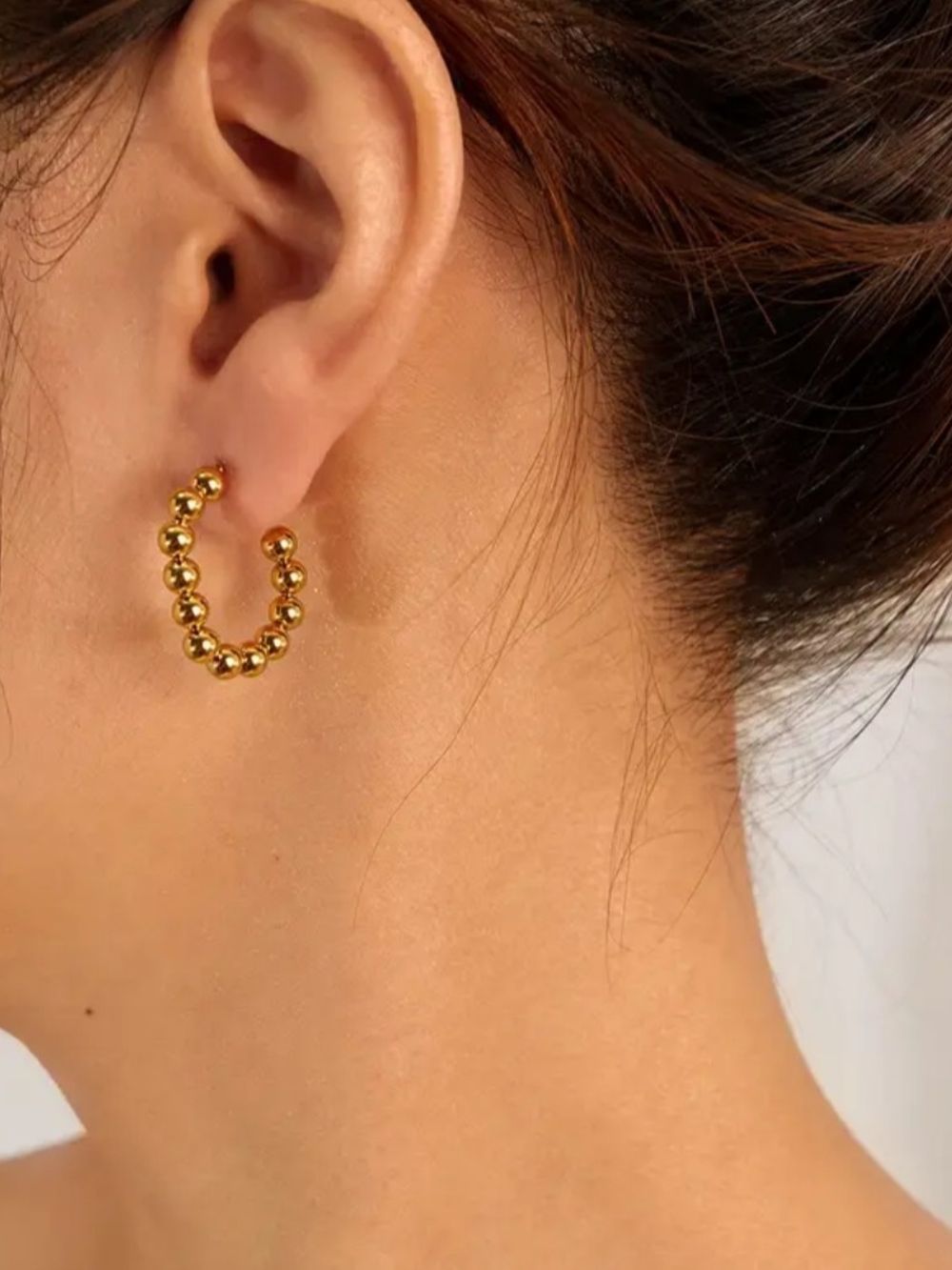 18 KT Gold Over Titanium Ball Earrings